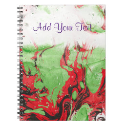 Abstract Black Red Green White Template Trendy Notebook