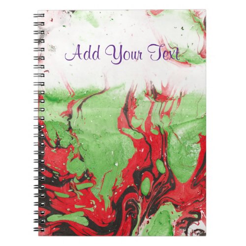 Abstract Black Red Green White Template Trendy Notebook
