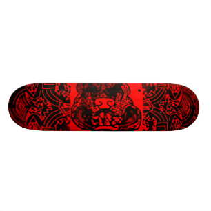 Abstract Black/Red "Pitbull" Skateboard Deck