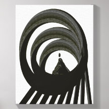 Abstract Black Spiral Inner Voice Monochrome Art