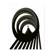 Abstract Black Spiral Inner Voice Monochrome Art