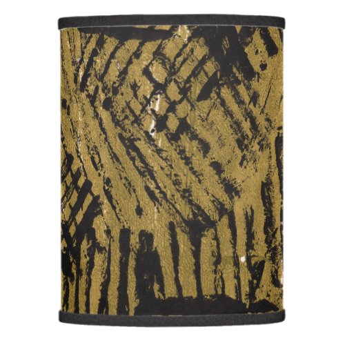 Abstract black stripes on a gold background lamp shade