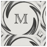 Abstract Black Swirl Monogram Fabric