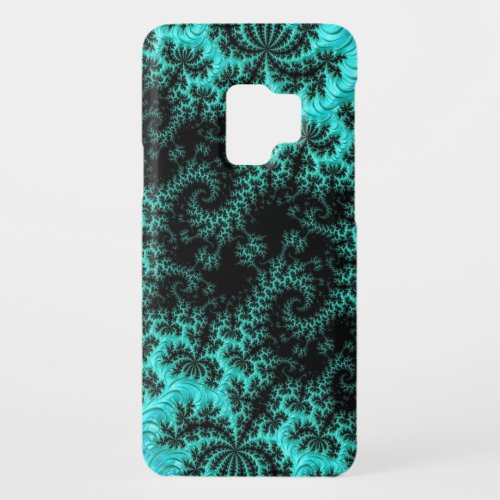 Abstract Black Teal Symmetrical Fractal Case_Mate Samsung Galaxy S9 Case