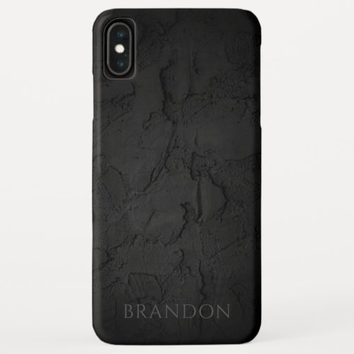 Abstract Black Texture Personalized Name iPhone XS Max Case