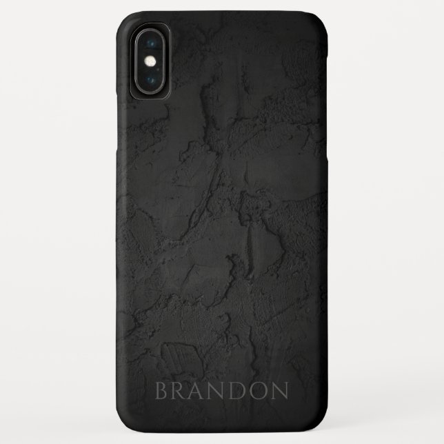 Abstract Black Texture Personalized Name Case-Mate iPhone Case (Back)