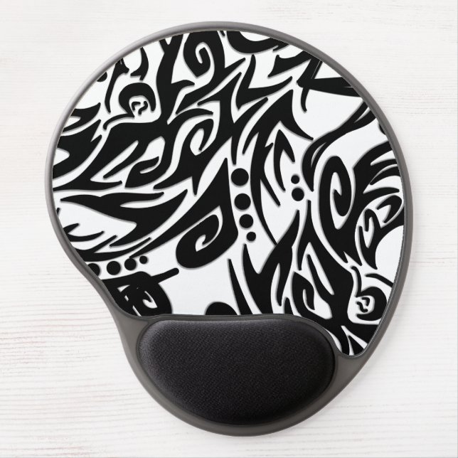 Abstract Black Tribal Gel Mouse Pad (Front)