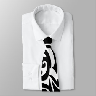 Abstract Black Tribal Wolf Neck Tie