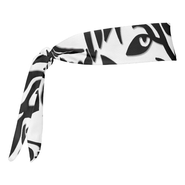 Abstract Black Tribal Wolf Tie Headband (Rotate 270)