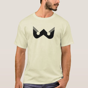 Abstract Black W Geometric Letter W T-Shirt