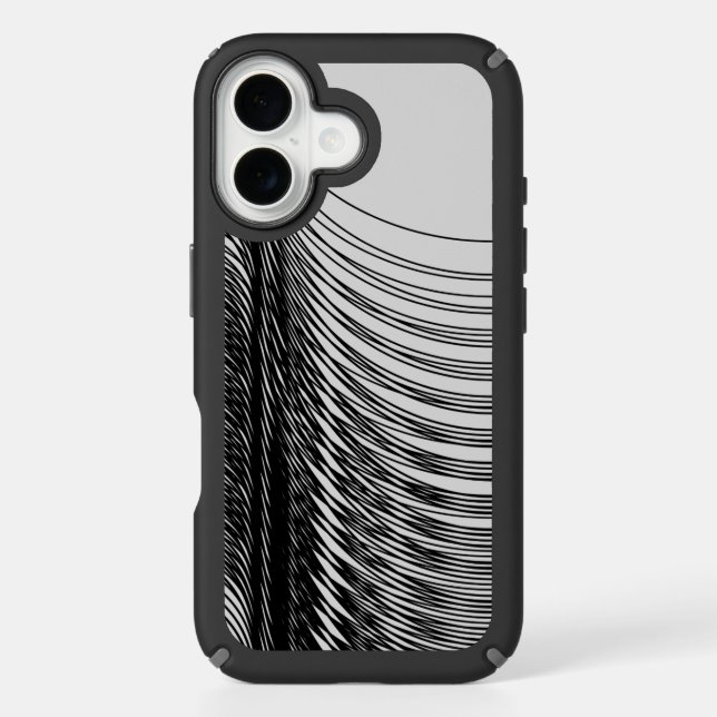 Abstract Black Wave Lines Phone Case | MPhone Case (Front)