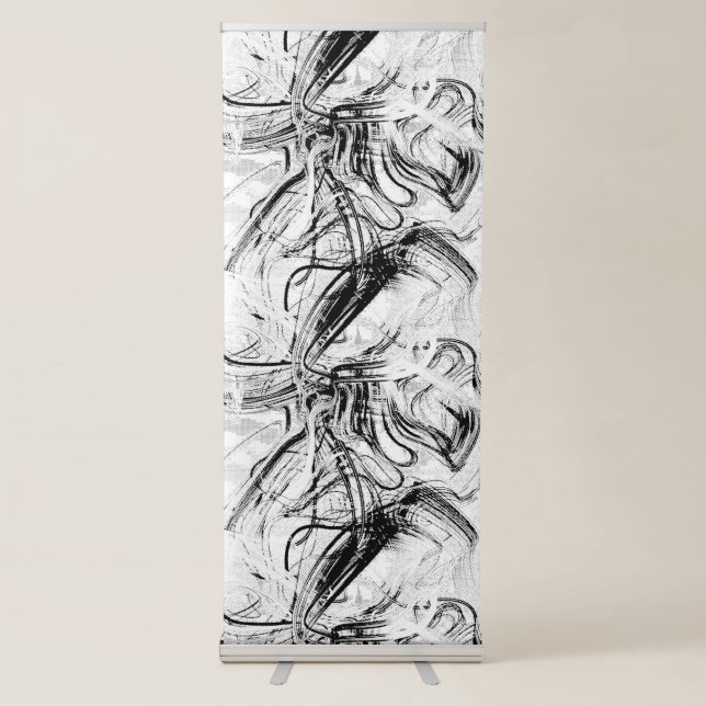Abstract Black‑White Banner | Bold Artistic Displa (Front)