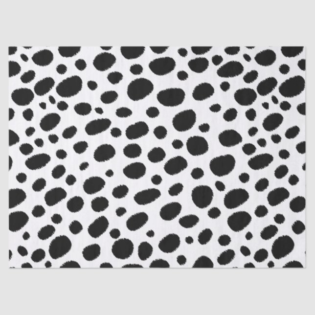 Abstract Black & White Cheetah Spots Pattern Tissue Paper (Front)