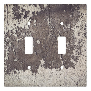 Abstract black & white (cracked wall) light switch cover