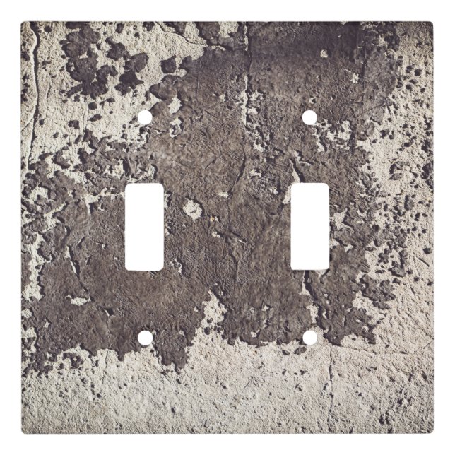 Abstract black & white (cracked wall)  light switch cover (Front)