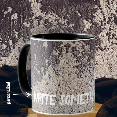 Abstract black  white cracked wall  mug