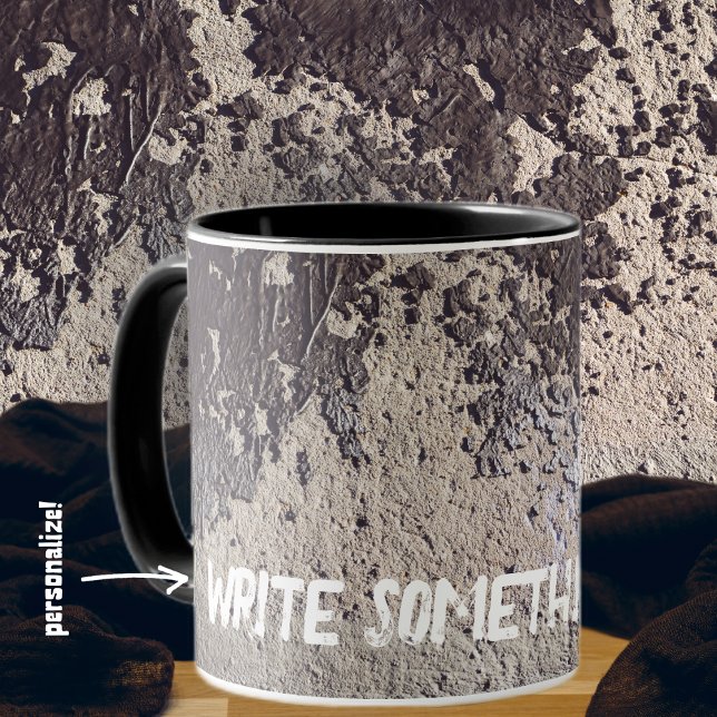 Abstract black & white (cracked wall)  mug (Creator Uploaded)