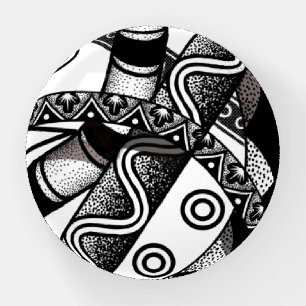 Abstract Black & White Dome Paperweight