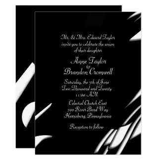 Abstract Black / White Evening Wedding Invitation