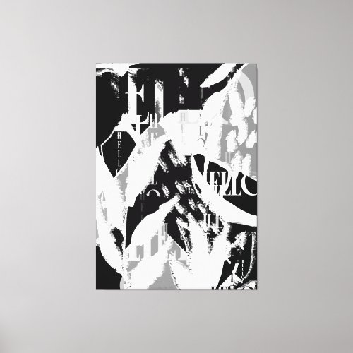 Abstract Black White Gray Canvas Print