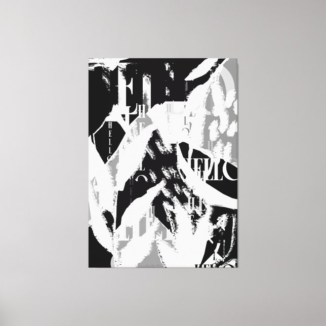 Abstract Black White Gray Canvas Print (Front)