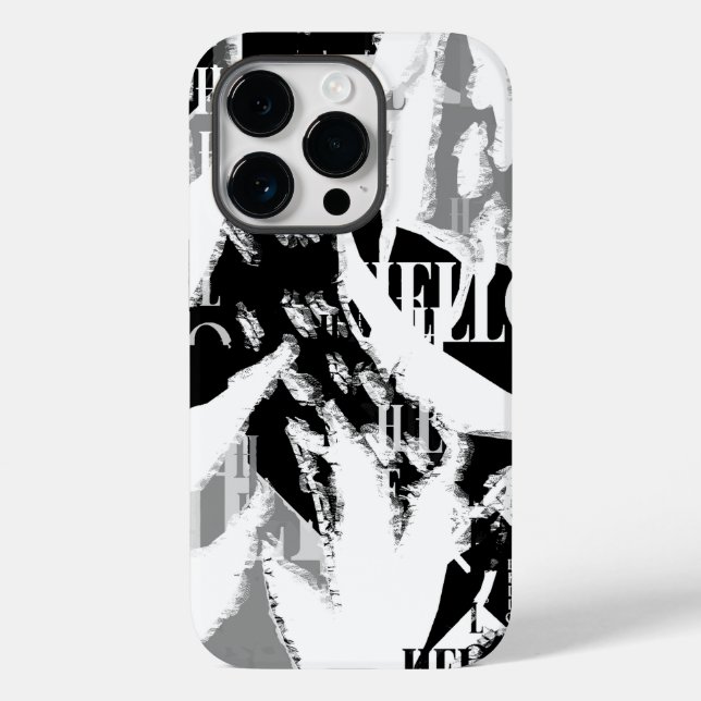 Abstract Black White Gray Case-Mate iPhone Case (Back)