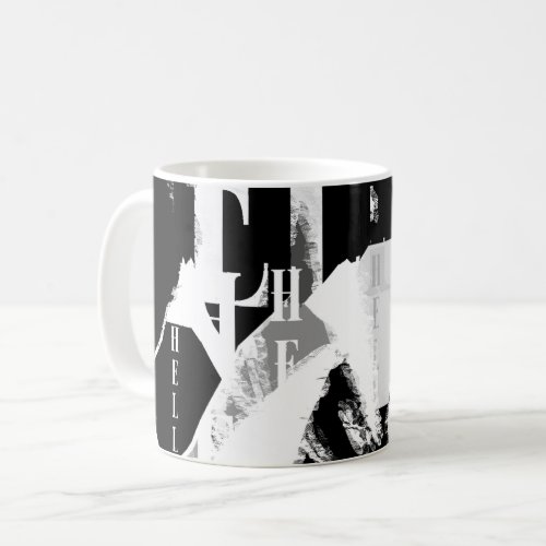 Abstract Black White Gray Coffee Mug