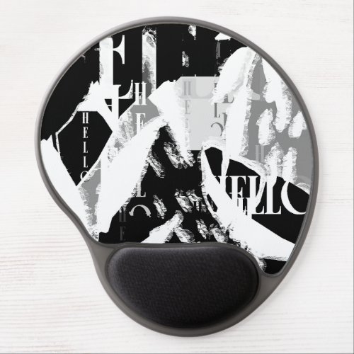 Abstract Black White Gray Gel Mouse Pad