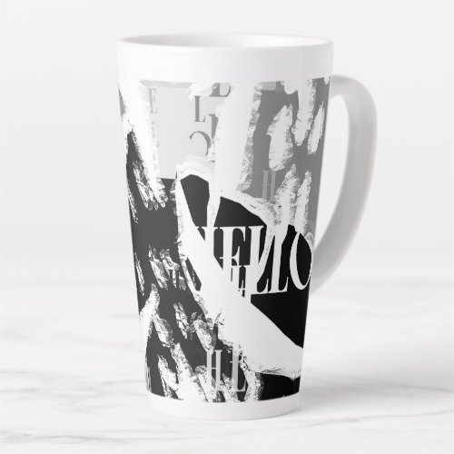 Abstract Black White Gray Latte Mug