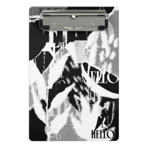 Abstract Black White Gray Mini Clipboard