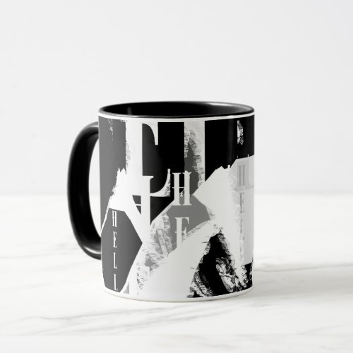 Abstract Black White Gray Mug