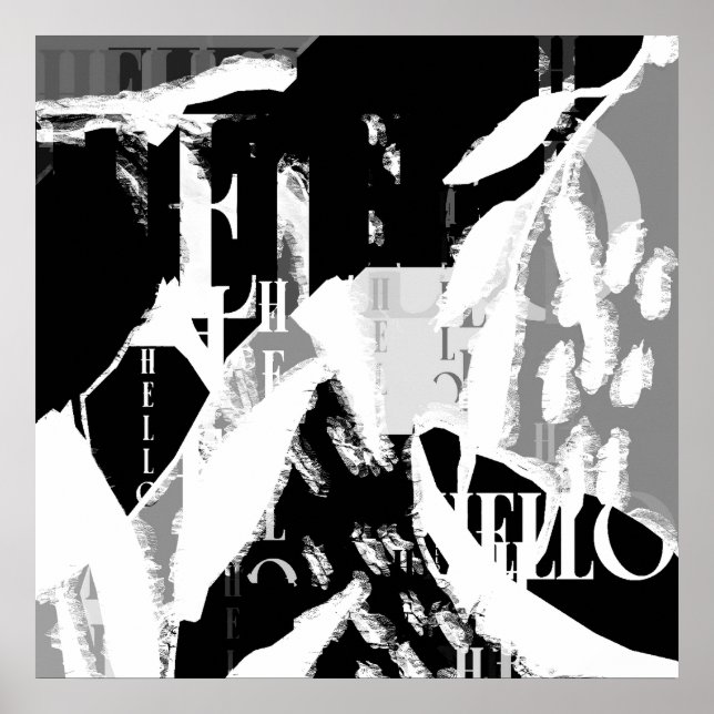 Abstract Black White Gray Poster (Front)