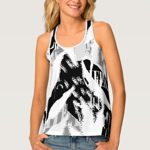Abstract Black White Gray Tank Top