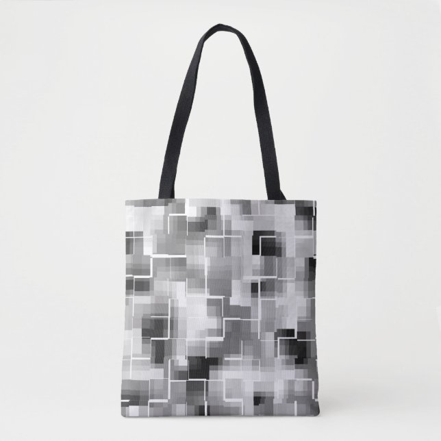 Abstract Black White Gray Tote Bag (Front)