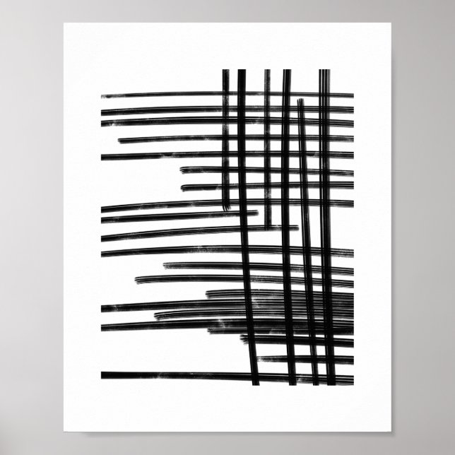 Abstract Black & White Lines Art -  Scratches 2 Poster (Front)