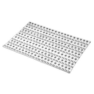 Abstract Black White Marks Cloth Placemat