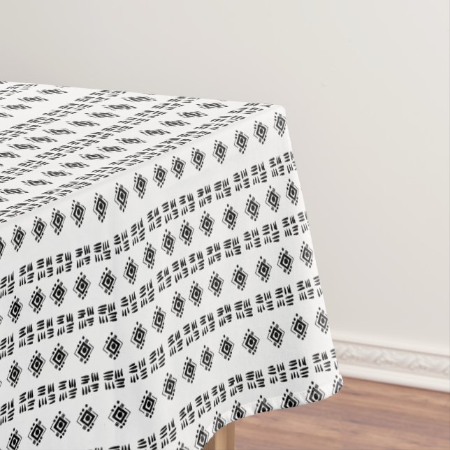 Abstract Black White Marks Tablecloth (In Situ)
