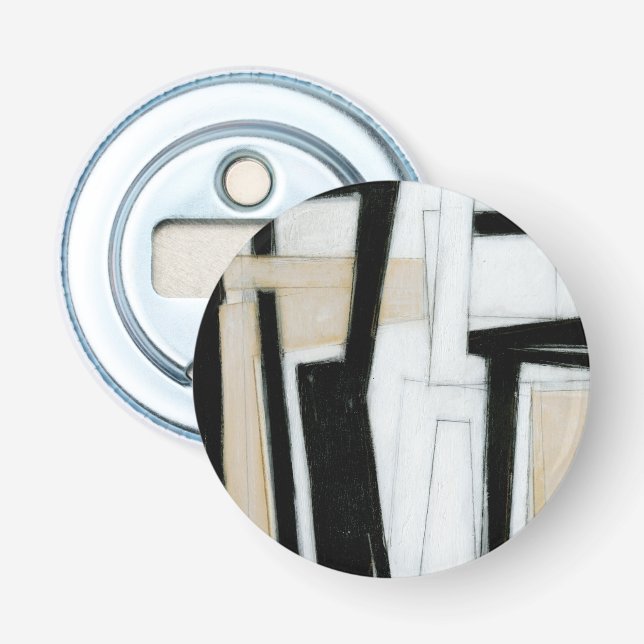 Abstract Black & White Painting Bottle Opener (Front)