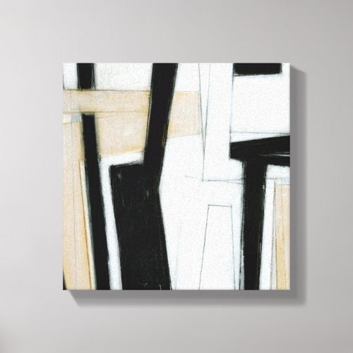 Abstract Black  White Painting Canvas Print