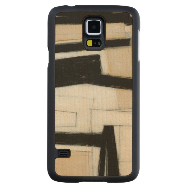 Abstract Black & White Painting Carved Maple Galaxy S5 Slim Case (Back)