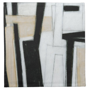 Abstract Black & White Painting Cloth Napkin