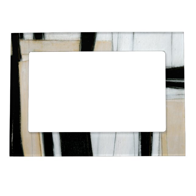 Abstract Black & White Painting Magnetic Photo Frame (Front)