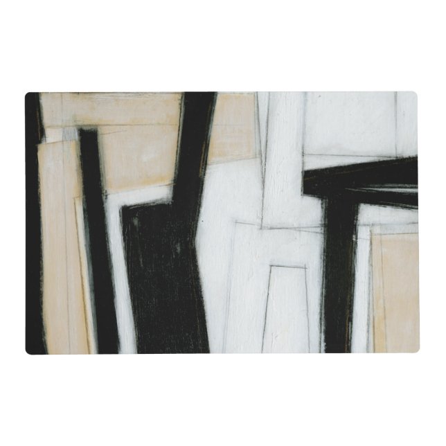 Abstract Black & White Painting Placemat (Front)