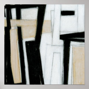 Abstract Black & White Painting Poster
