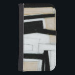Abstract Black & White Painting Phone Wallet<br><div class="desc">Norman Wyatt created this subtle black and white abstract painting. The white of the piece makes the black stand out more than normal,  and the thick lines give the work a hectic feeling. Purchase one now!</div>