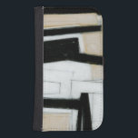 Abstract Black & White Painting Phone Wallet<br><div class="desc">Norman Wyatt created this subtle black and white abstract painting. The white of the piece makes the black stand out more than normal,  and the thick lines give the work a hectic feeling. Purchase one now!</div>