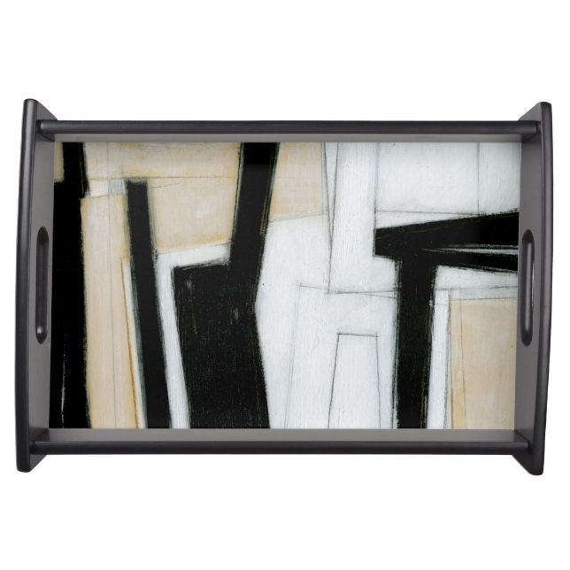 Abstract Black & White Painting Serving Tray (Front)