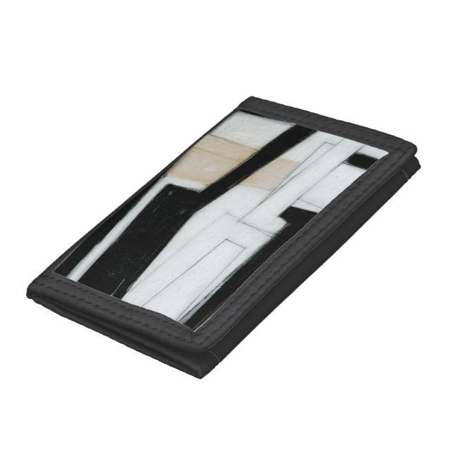 Abstract Black & White Painting Tri-fold Wallet (Bottom)
