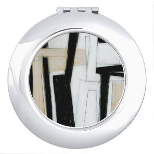 Abstract Black & White Painting Vanity Mirror