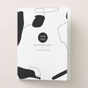 Abstract Black & White Pocket Folder